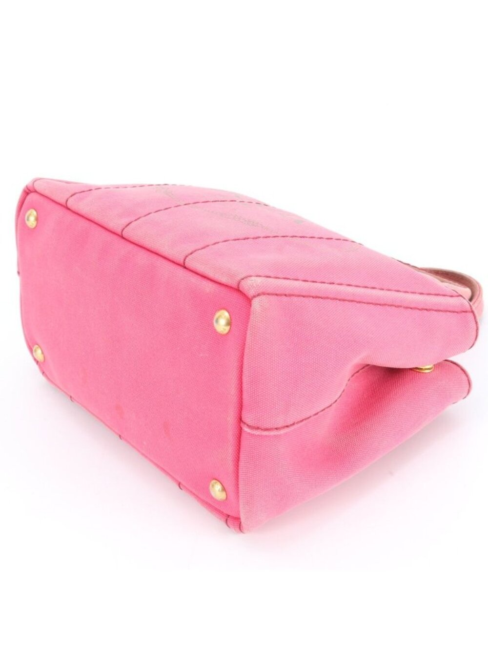 Prada Canapa Handbag Tote Trianglelogo Pink - Picture 6 of 8